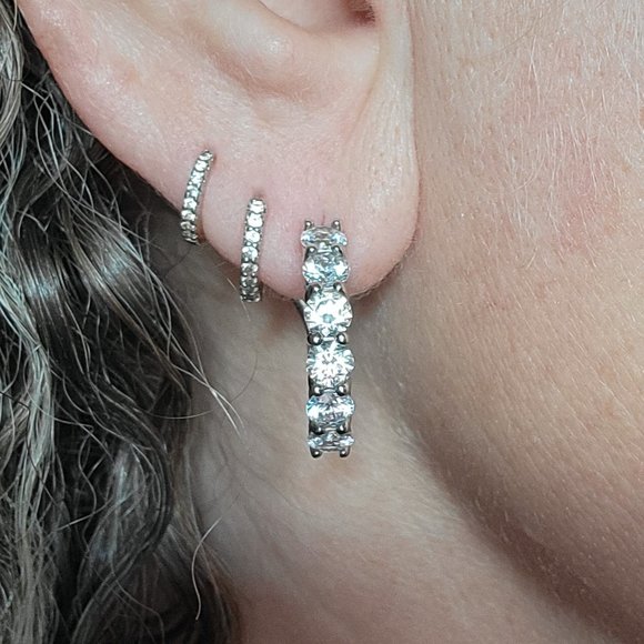 Sterling Silver Swarovski Crystal Earrings - Picture 2 of 8